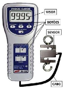dinamômetro digital medição de força tração e compressão